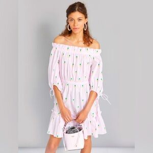 Kate Spade Pineapple Off the Shoulder Dress Size XS